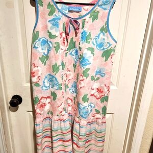 Vintage 90s XL Floral Sleeveless Nightgown Dress Coquette Feminine